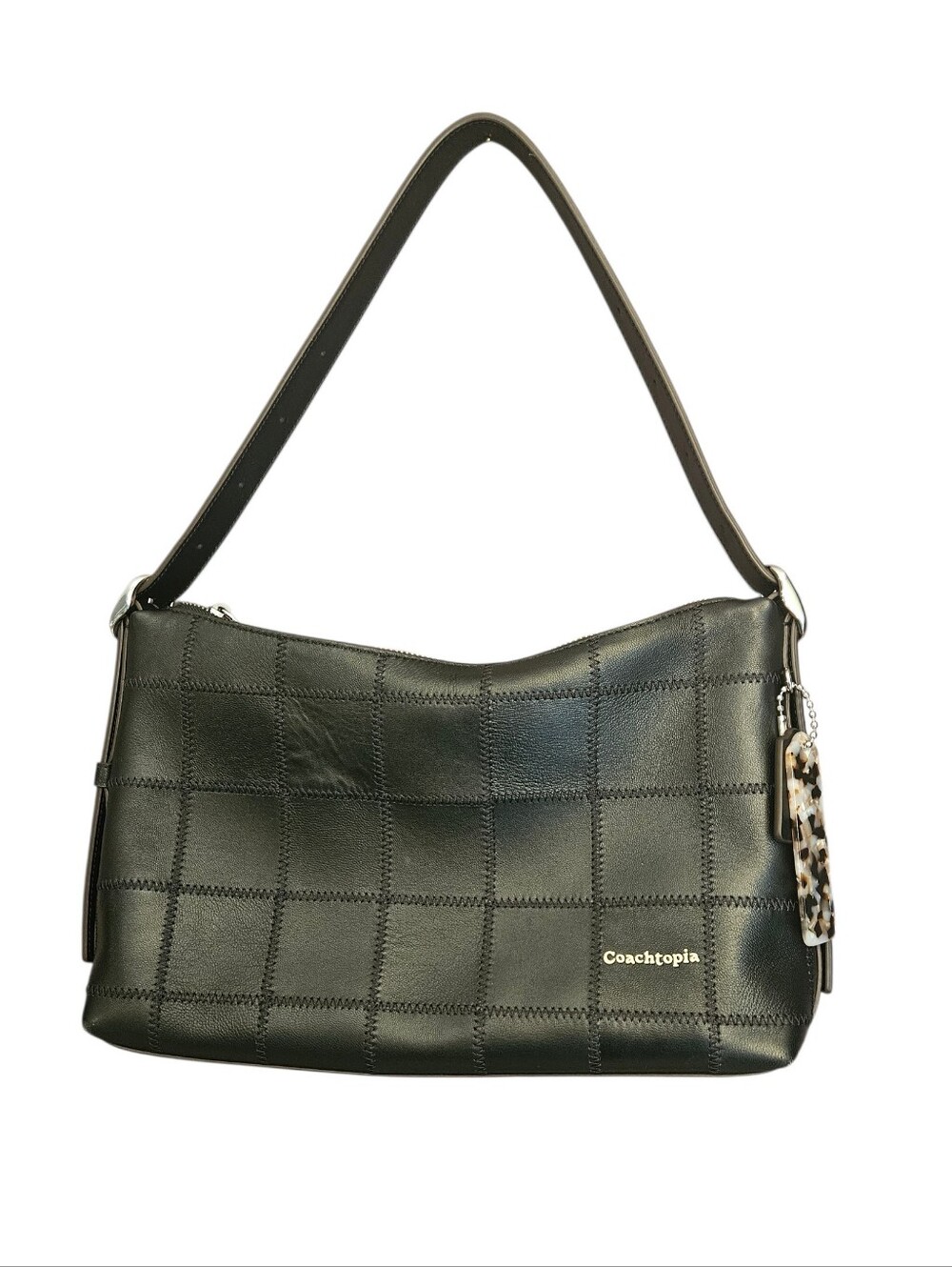 Coachtopia Alter/Ego Slouchy Shoulder Bag Black Checkerboard Patchwork